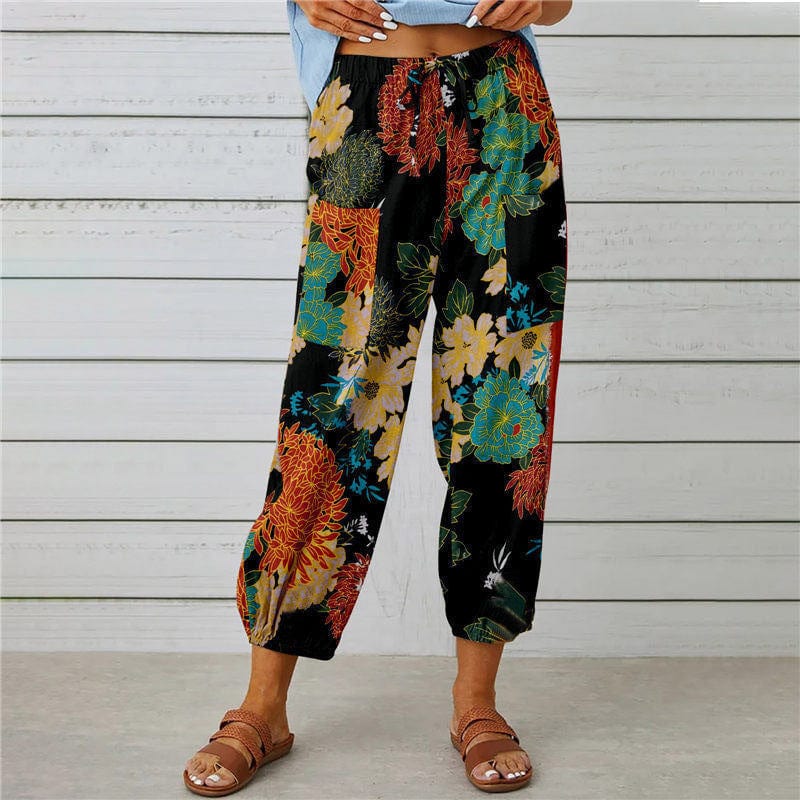 ALMIRA - Hose mit lockerem Schnitt und Blumenmuster