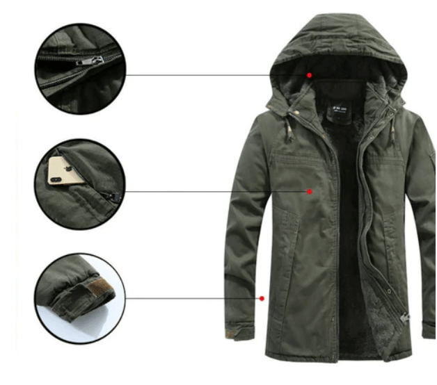 AMIEL - Mittellange Jacke mit Fellfutter 2024