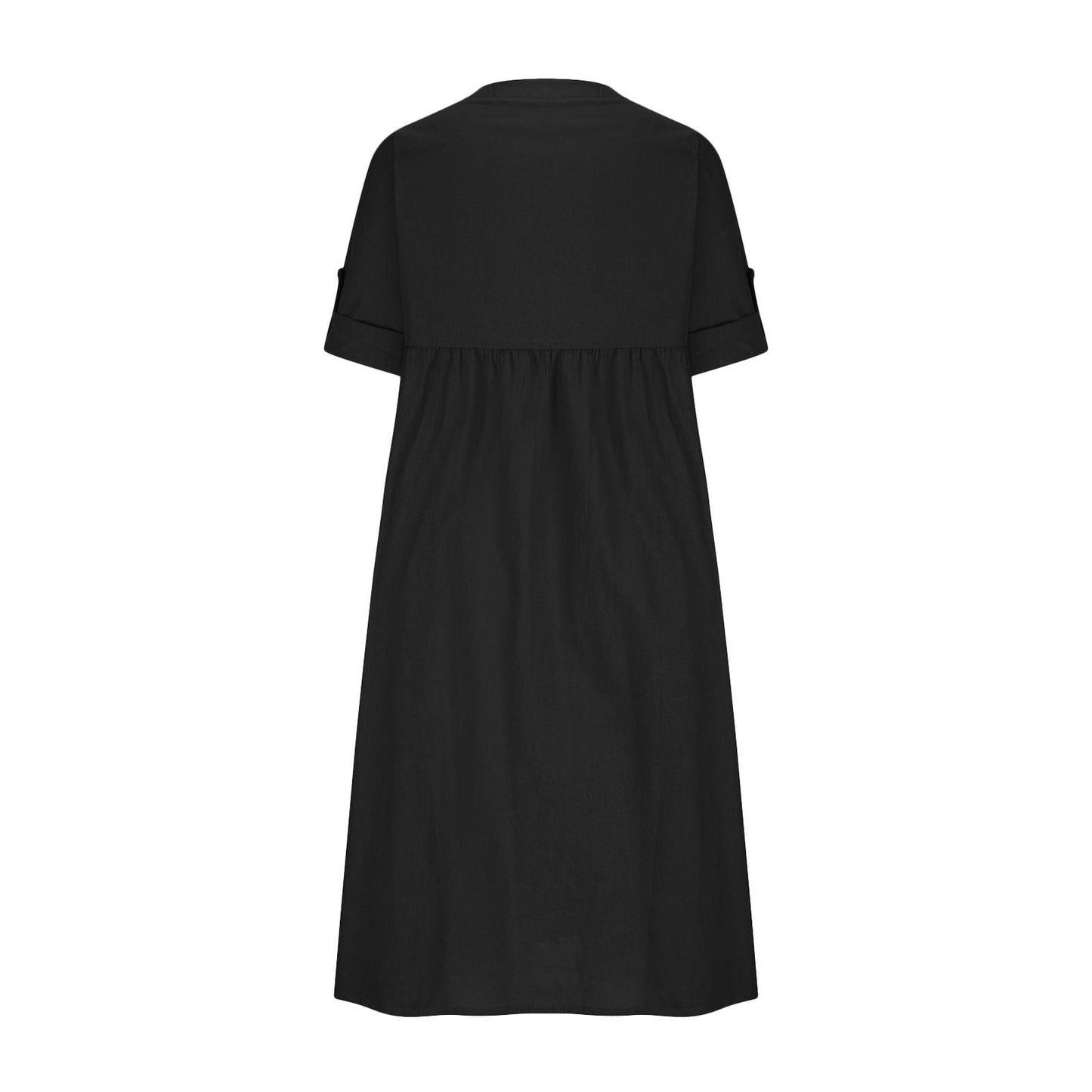 DALLYN - Lässiges Baumwolle-Leinen-Langkleid