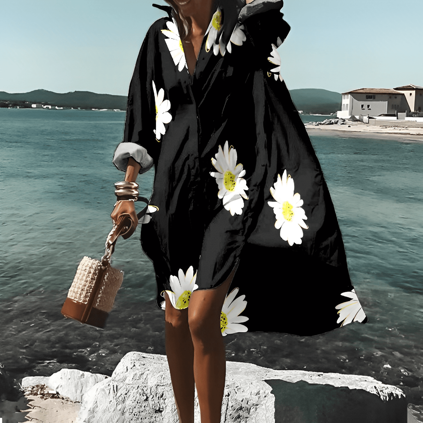 Elle&Vire® - Unique Print Knielanges Kleid