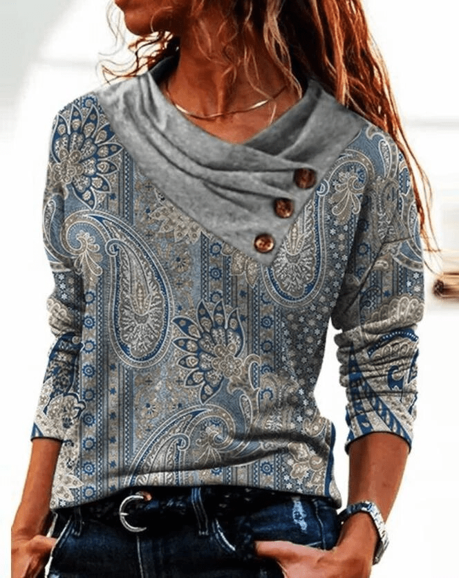 Inès Lavigne® - Eleganter Pullover mit hochgeschlagenem Kragen