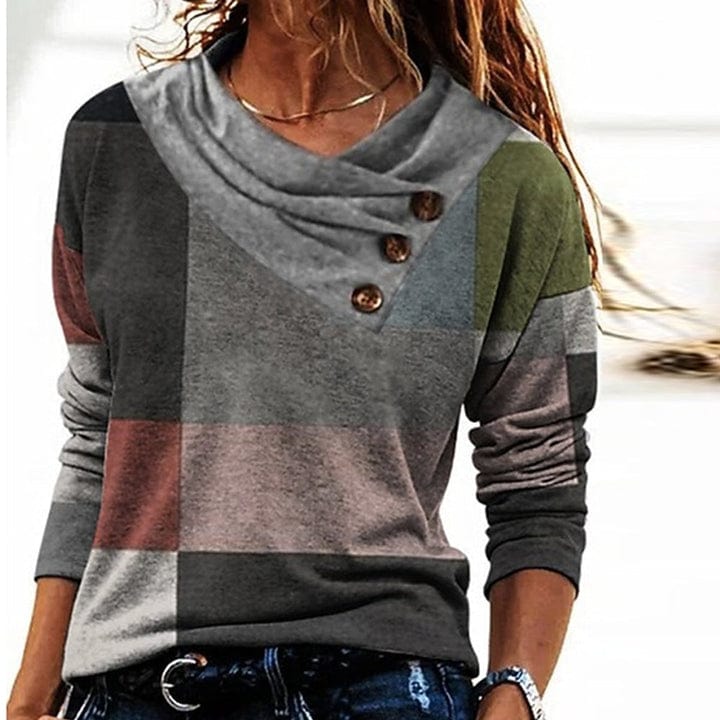 Lucia Comér® - Eleganter Pullover mit hochgeschlagenem Kragen