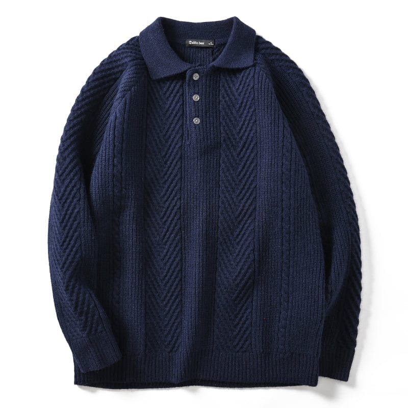 MARKY - Gestrickter Polopullover mit Kragen