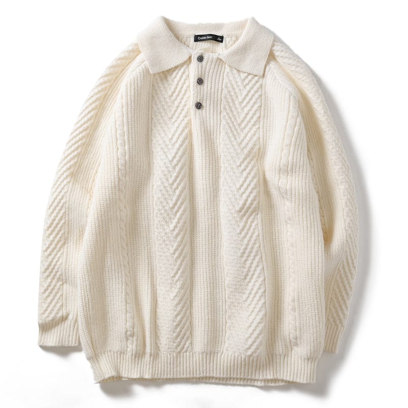 MARKY - Gestrickter Polopullover mit Kragen