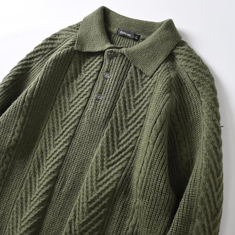 MARKY - Gestrickter Polopullover mit Kragen