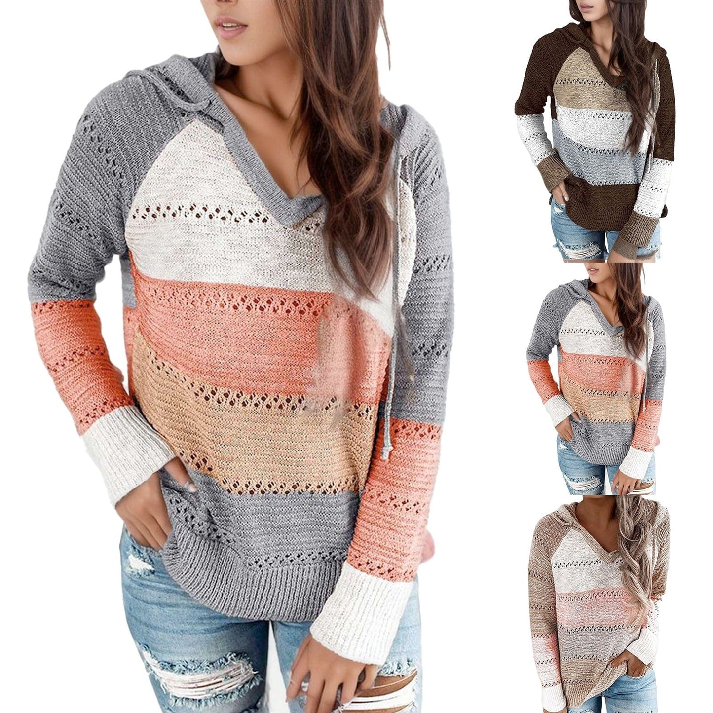 BIANCA - Patchwork-Kapuzenpullover 2024