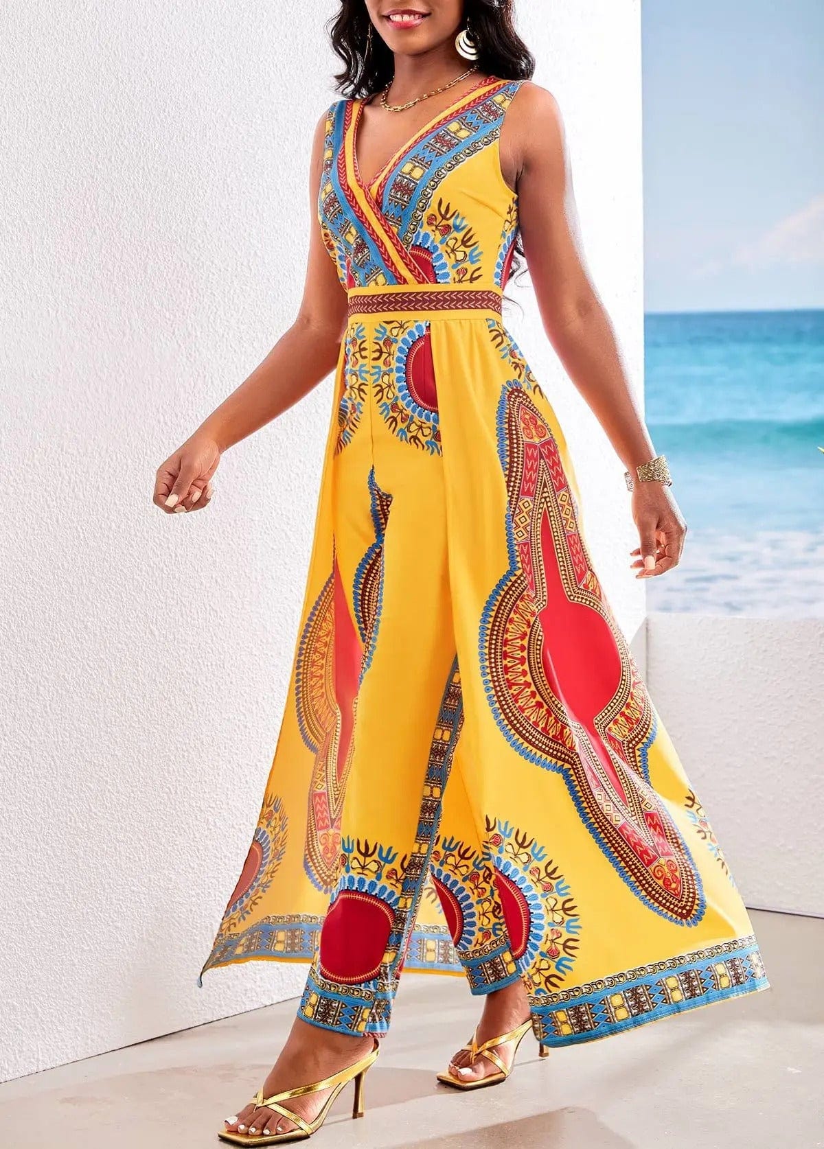 BRIA - Jumpsuit mit afrikanischem Druck im Dashiki-Stil