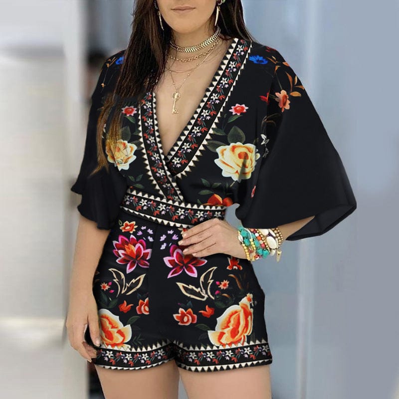 CATHY - Eleganter Blumenprint-Romper