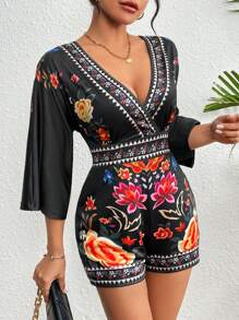 CATHY - Eleganter Blumenprint-Romper