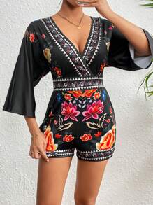 CATHY - Eleganter Blumenprint-Romper