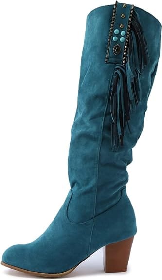 COLINE - Western-Stiefel aus Denim mit Quaste