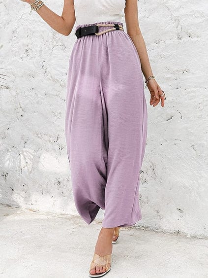 DAREEN - Hose mit geraffter, elastischer High-Waist