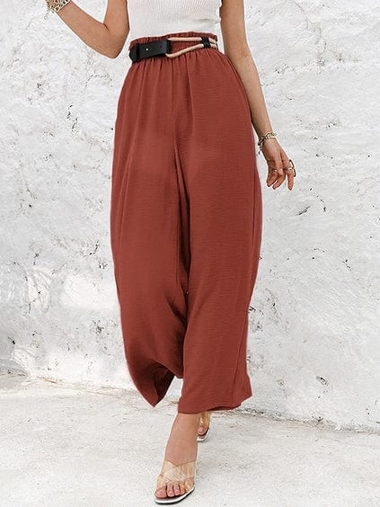 DAREEN - Hose mit geraffter, elastischer High-Waist