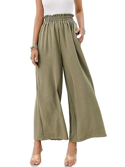 DAREEN - Hose mit geraffter, elastischer High-Waist