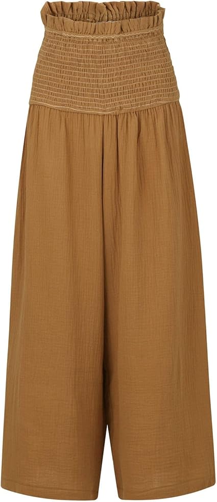 DAREEN - Hose mit geraffter, elastischer High-Waist