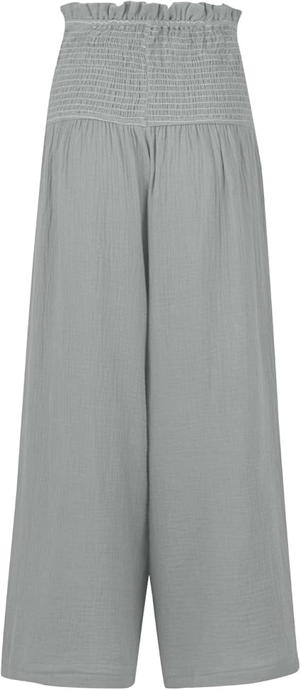 DAREEN - Hose mit geraffter, elastischer High-Waist