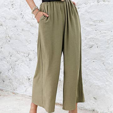 DAREEN - Hose mit geraffter, elastischer High-Waist