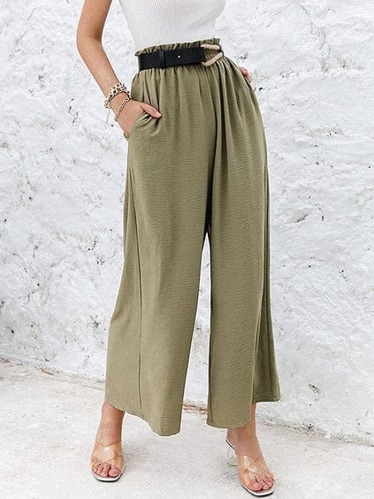 DAREEN - Hose mit geraffter, elastischer High-Waist