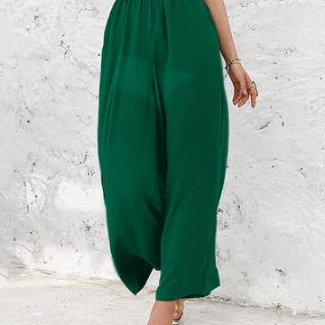 DAREEN - Hose mit geraffter, elastischer High-Waist