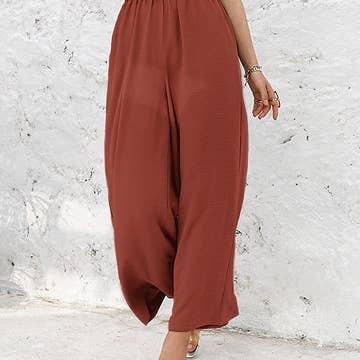 DAREEN - Hose mit geraffter, elastischer High-Waist