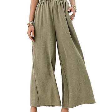 DAREEN - Hose mit geraffter, elastischer High-Waist