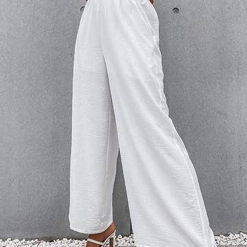 DAREEN - Hose mit geraffter, elastischer High-Waist