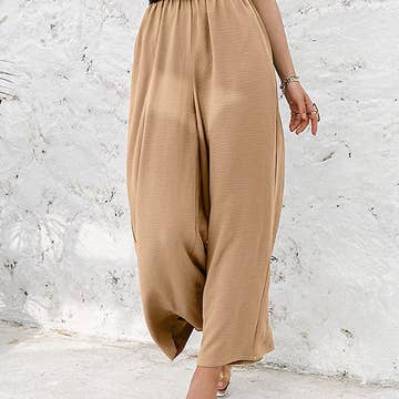 DAREEN - Hose mit geraffter, elastischer High-Waist