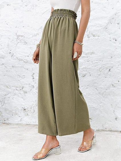 DAREEN - Hose mit geraffter, elastischer High-Waist