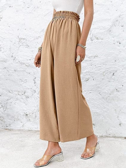 DAREEN - Hose mit geraffter, elastischer High-Waist