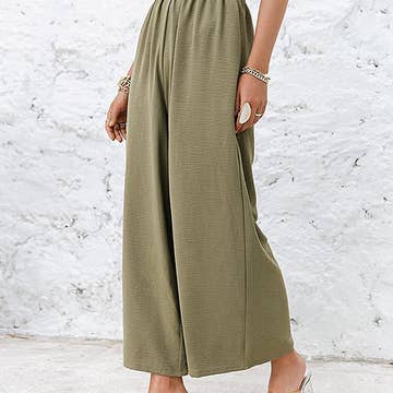 DAREEN - Hose mit geraffter, elastischer High-Waist