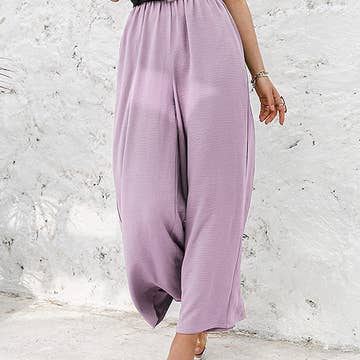 DAREEN - Hose mit geraffter, elastischer High-Waist