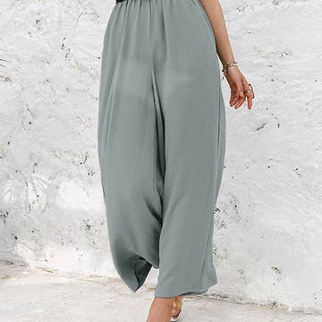 DAREEN - Hose mit geraffter, elastischer High-Waist