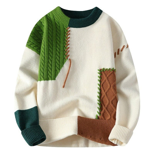 DINO - Rollkragen Patchwork Pullover