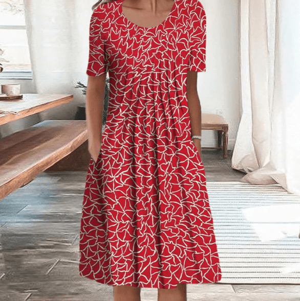 Elle&Vire® - Rotes elegantes Boho-Kleid