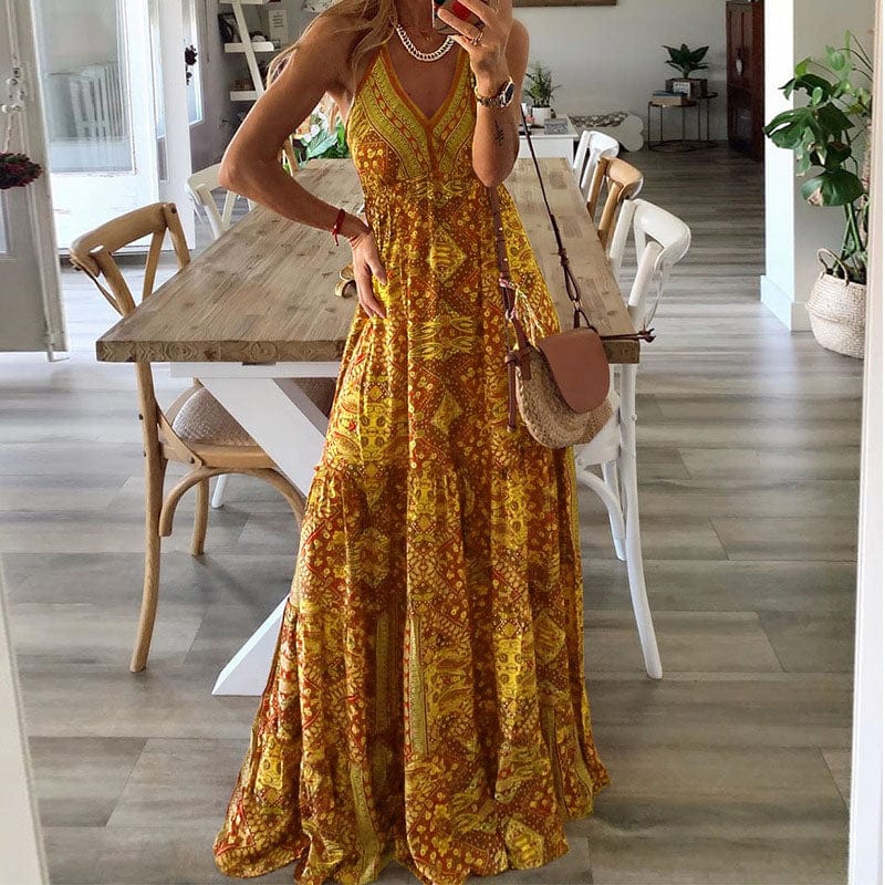 ELLEN - Sommer Boho Langes Kleid