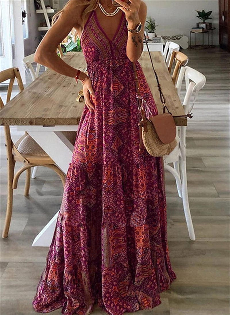 ELLEN - Sommer Boho Langes Kleid