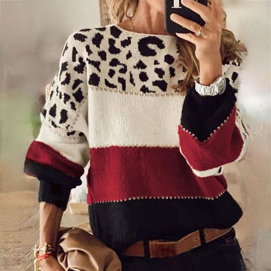 Eva Janssen® - Eleganter Pullover mit Leopardenmuster