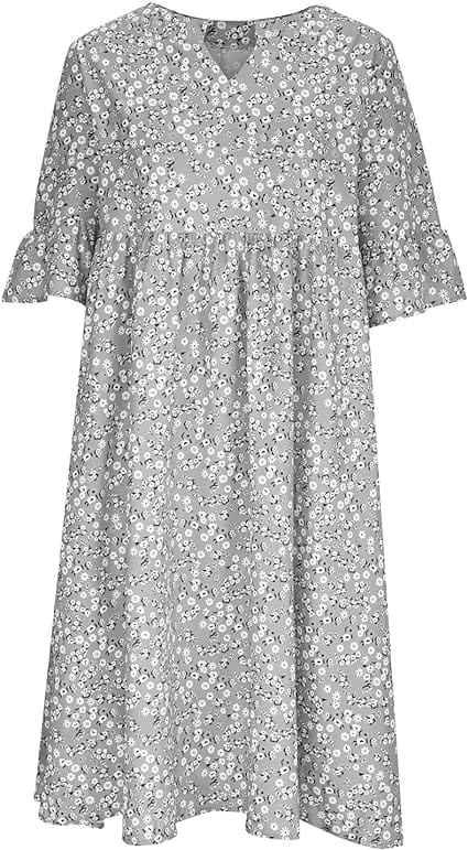 GRACEL - Lockeres Kleid mit halben Ärmeln und Print