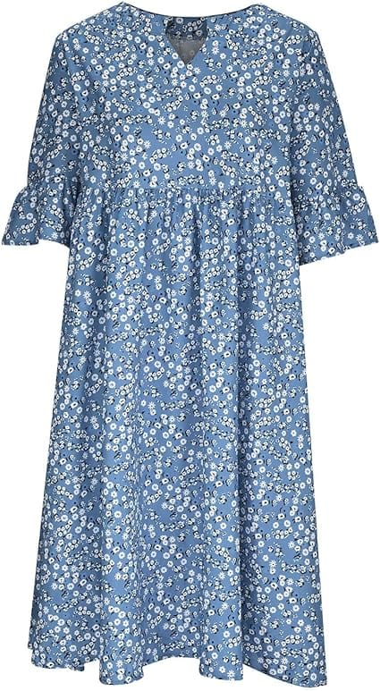 GRACEL - Lockeres Kleid mit halben Ärmeln und Print