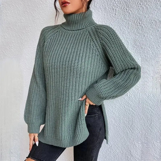 Inès Lavigne® - Modischer grüner Rollkragenpullover