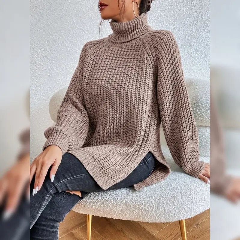 Inès Lavigne® - Stilvoller brauner Rollkragenpullover