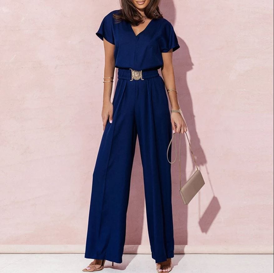 LOIDA - Elegante gerade Jumpsuits mit V-Ausschnitt