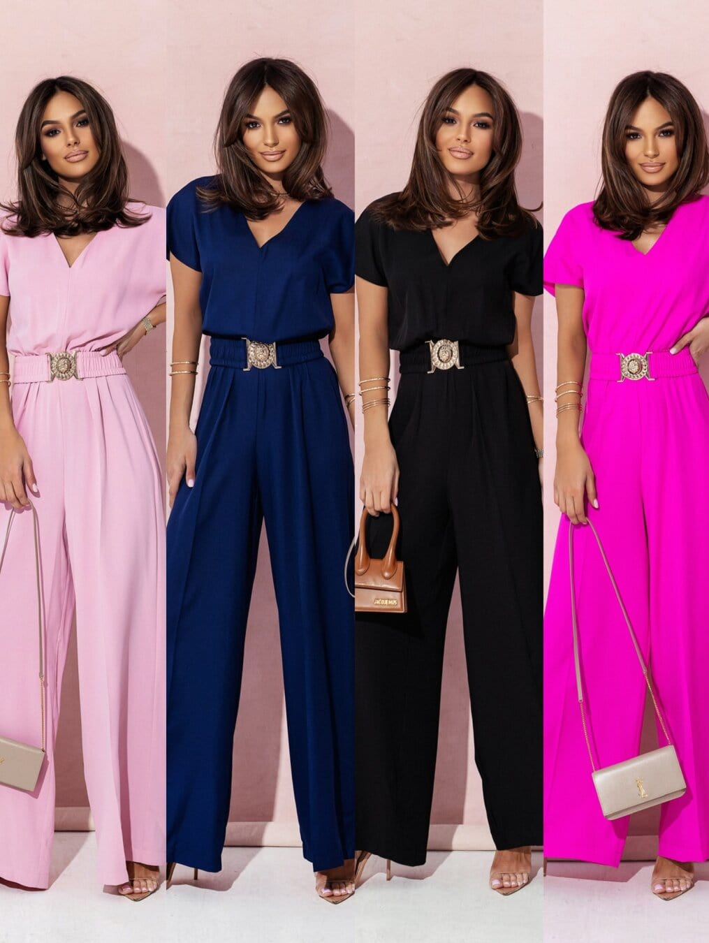 LOIDA - Elegante gerade Jumpsuits mit V-Ausschnitt