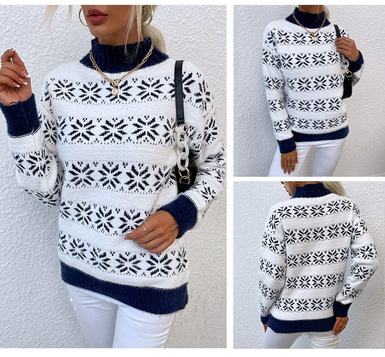 MADELINE - Rollkragenpullover mit Schneeflocke für Damen