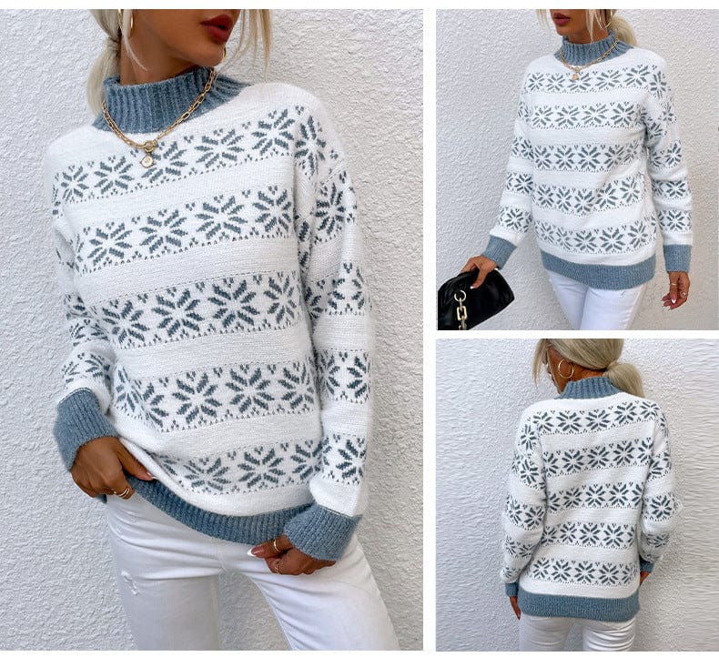 MADELINE - Rollkragenpullover mit Schneeflocke für Damen