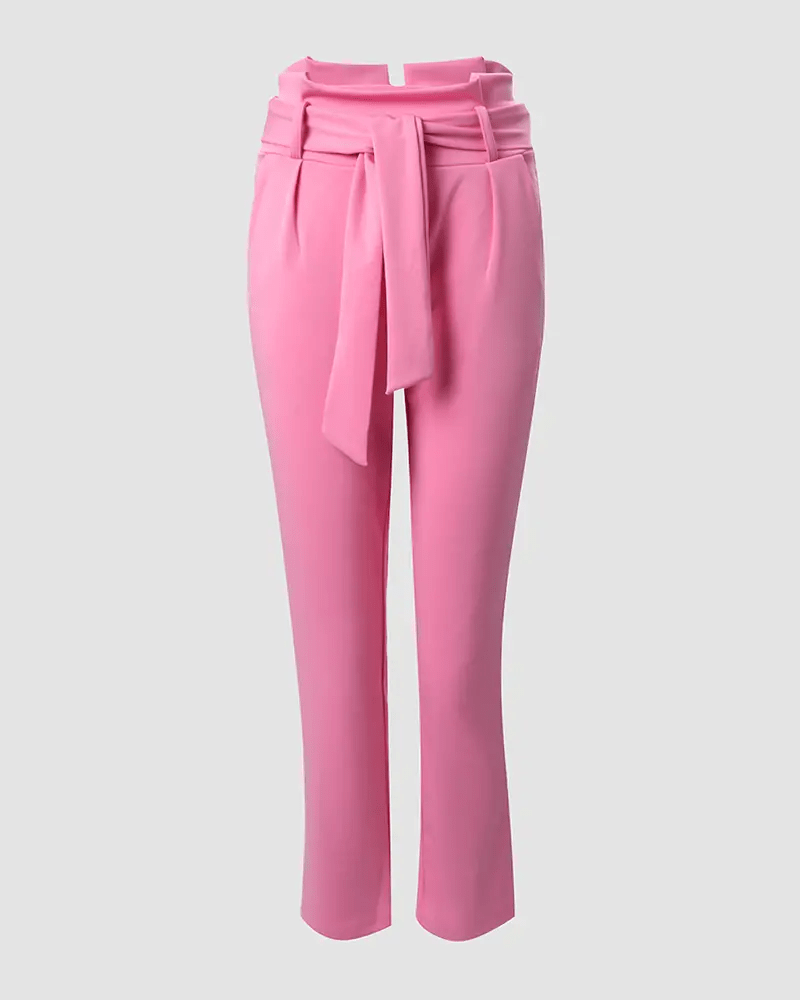 MENCHIE - Hose mit hoher Taille und gebundenem Detail