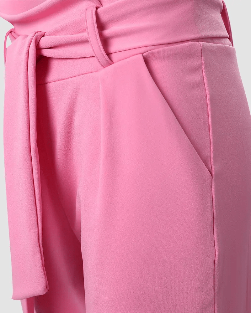 MENCHIE - Hose mit hoher Taille und gebundenem Detail