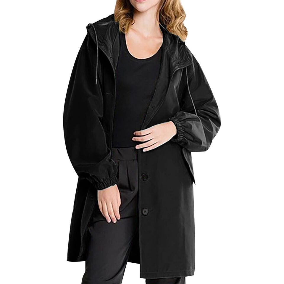 NAOMI - Locker geschnittene Damen-Kapuzenknopfjacke