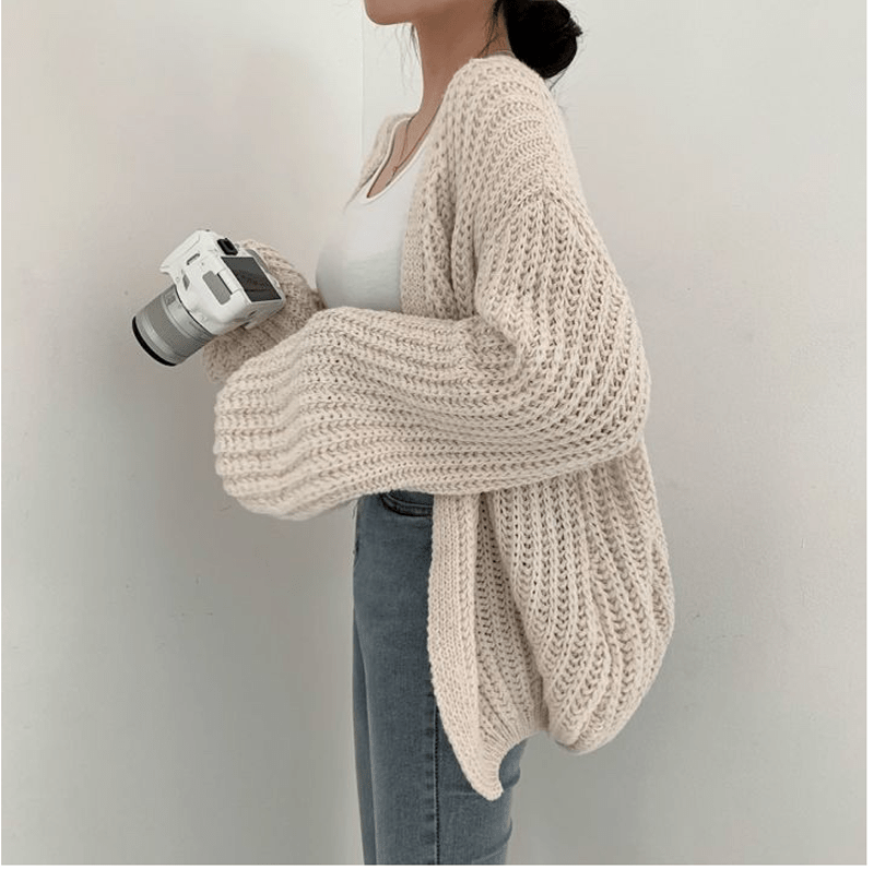 OLIVE - Koreanischer Vintage-Strick-Cardigan