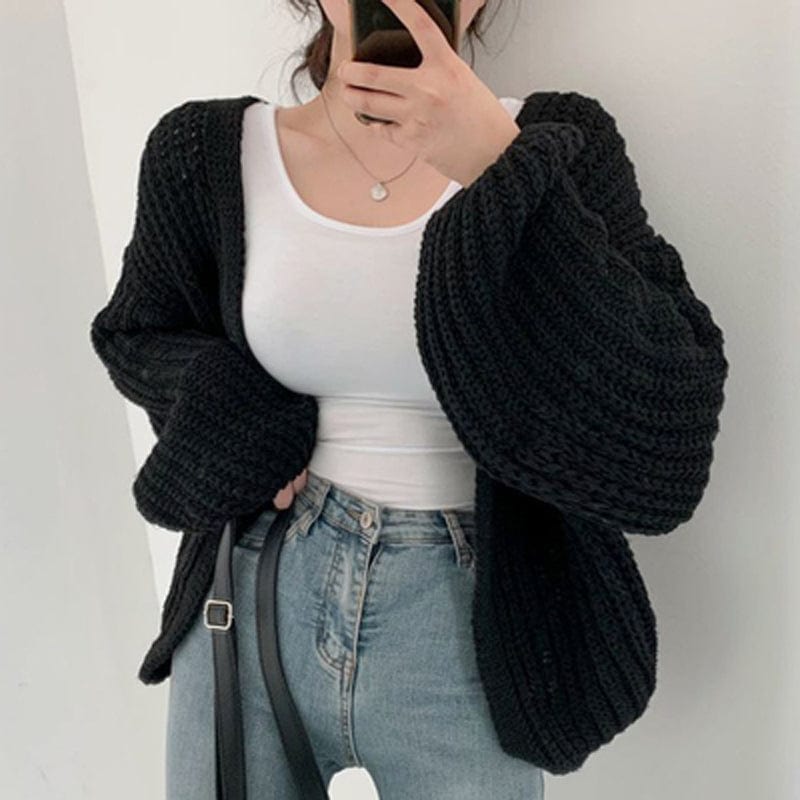 OLIVE - Koreanischer Vintage-Strick-Cardigan